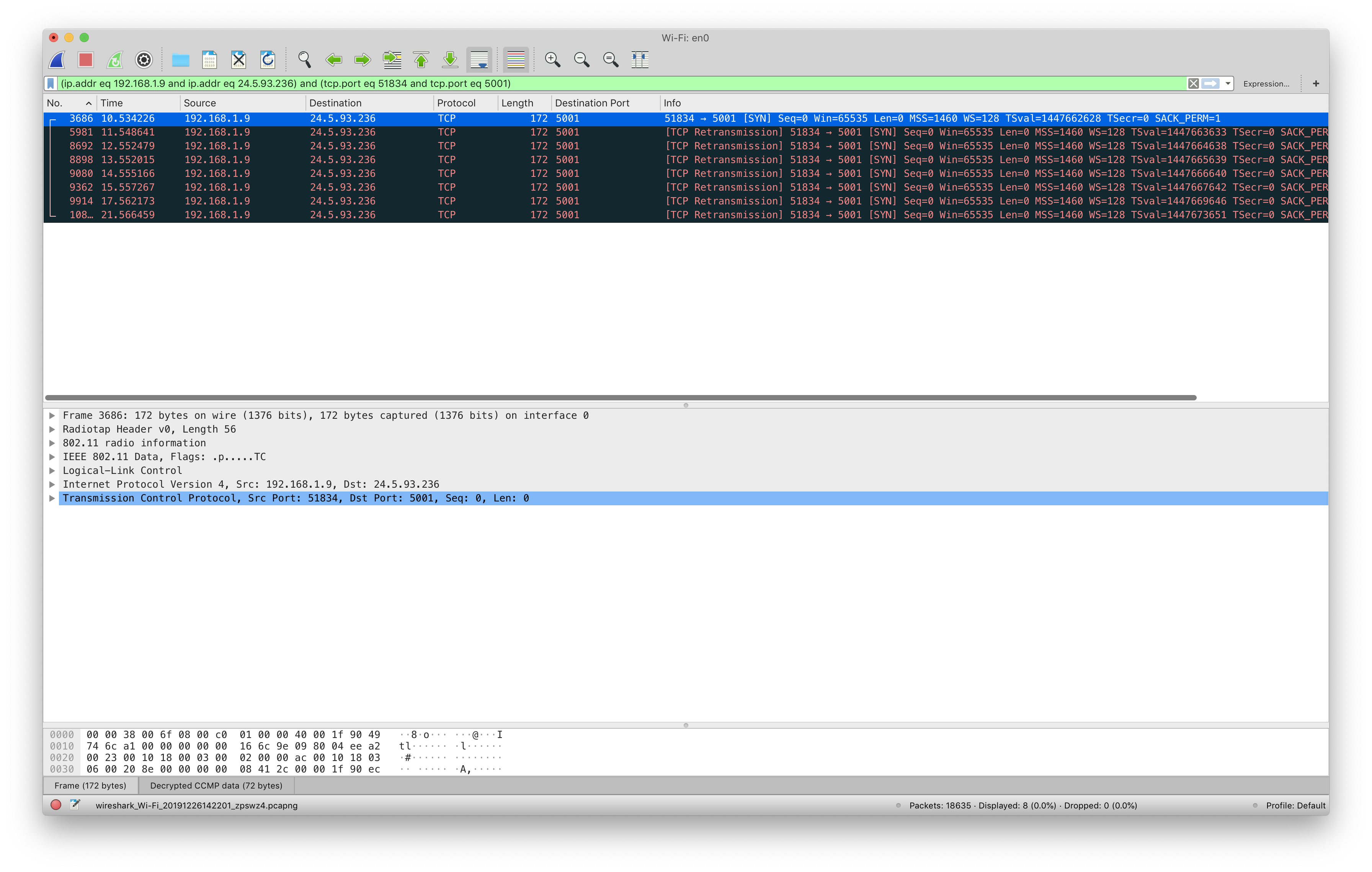 view wifi encryption from wireshark pcap file